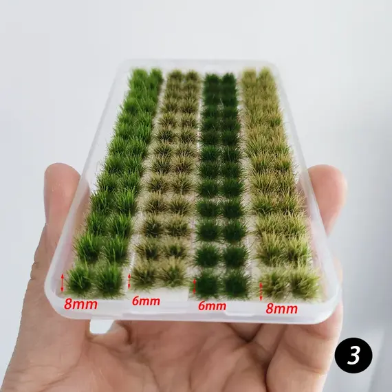 4colors/104tufts Model Grass Tufts for Miniature Scenery,Model Grass Tufts for Patios Static Grass Tufts Grass