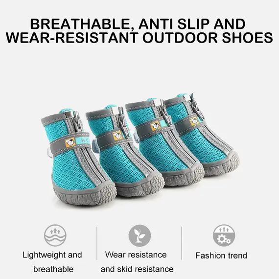 Dog Shoes Non-Slip Soles Thick Plush Protection Paw Pet Shoes Warm For Dog Non-Slip Dog Shoes Breathable Climbing Pets Booties
