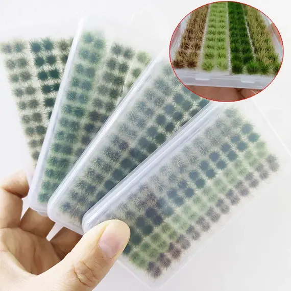 4colors/104tufts Model Grass Tufts for Miniature Scenery,Model Grass Tufts for Patios Static Grass Tufts Grass