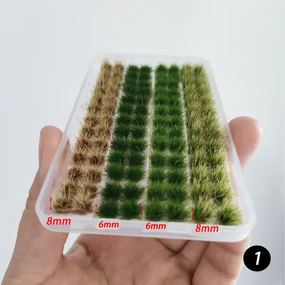 4colors/104tufts Model Grass Tufts for Miniature Scenery,Model Grass Tufts for Patios Static Grass Tufts Grass