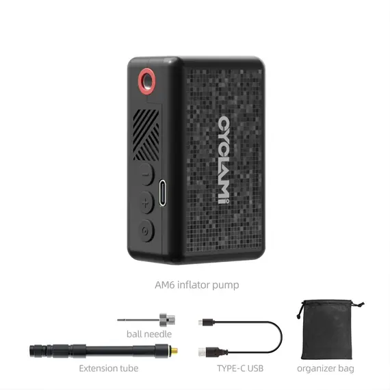 130 PSI CYCLAMI AM6 Automatic Air Pump Portable Pocket Electric Inflator Tire Pressure Display Tire Inflator MTB Road Bike FV AV