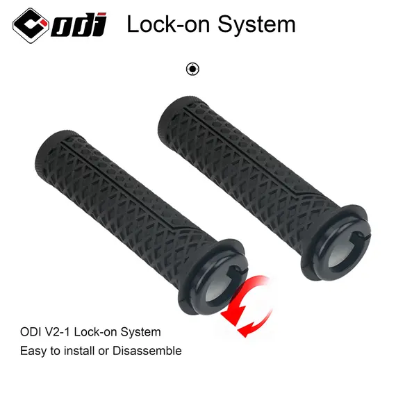 1Pair ODI Lock-on Silicone Mountain Bike Grips Shock-Absorbing Anti-Slip Comfortable Handlebar Covers for MTB/Cycling Parts