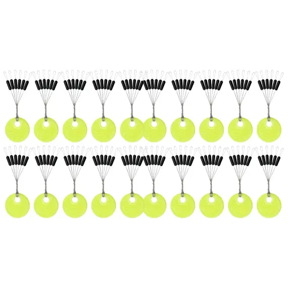 60/120PCS 10/20 Group Set Rubber Silicon Space Bean Sea Carp Fly Fishing Black Rubber Oval Stopper Fishing Float Fishing Bobber