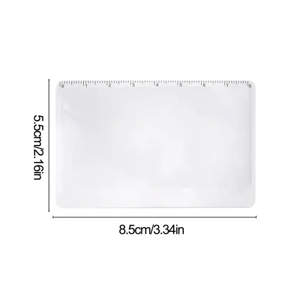Wallet Magnifier Card 3X Mini Magnifying Glass Ruler Pocket Magnifying Glass for Reading Fire Starting Survival Tools Magnifying