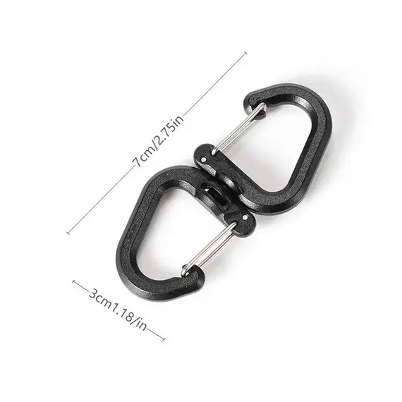 Double Clip Carabiner Outdoor Hook Clip Multi-Use Outdoor S Chain Hooks Portable Backpack Locking Hooks With 360 Degree Swivel
