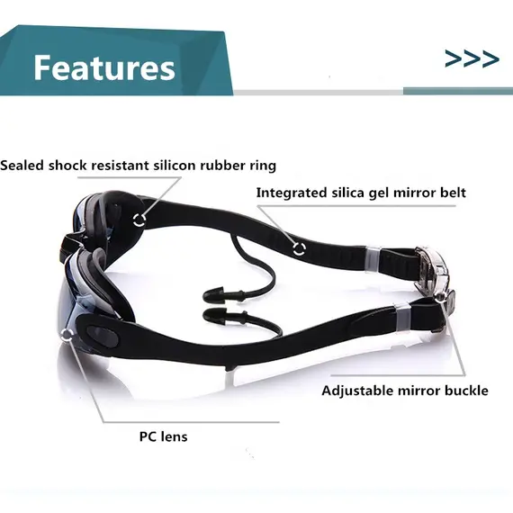 Swimming Goggles Adult Pool Glasses Anti Fog Men Women UV Protection Optical Waterproof Swim Eyewear with Earplugs