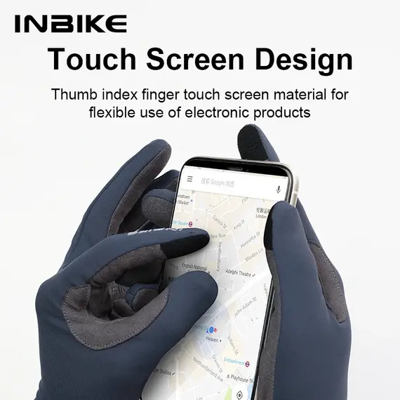 INBIKE 2024 Cycling Gloves Gel Padded for Men Autumn Winter Fleece Road Bike Gloves MTB Full Finger Touchscreen Bike Accessories