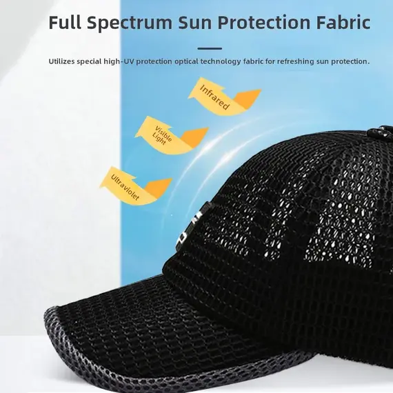 Summer Baseball Cap UV Protection Sun Visors Hat Breathable Mesh Outdoor Hiking Fishing Cap Adjustable Snapback Sun Cap Hat