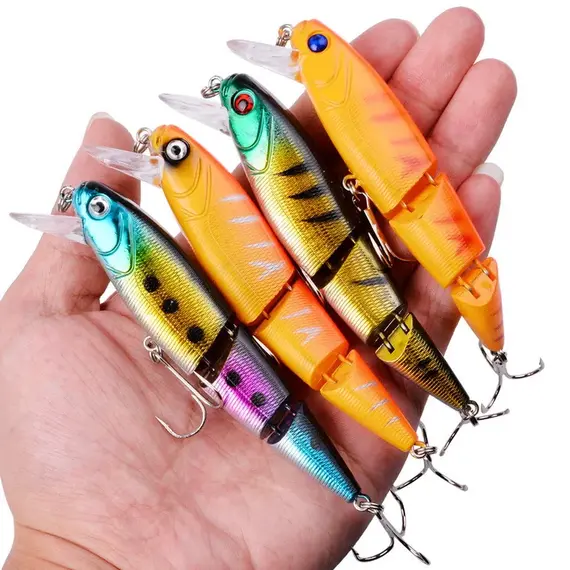 Multi Section Sea Bass Hard Fishing Lures 3D Eyes 1PCS Crankbaits Minnow Swimbait Fake Hard Bait Artificial Wobblers Carp Tackle