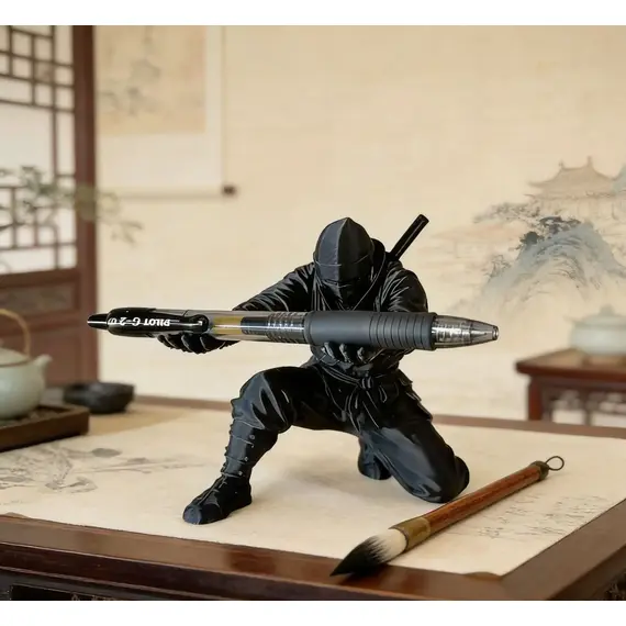 Ninja 3D Printed Desktop Organizer Pen Holder Multi-Functional Pen Stand Creative Gift Cultural and Creative Desktop Decoration