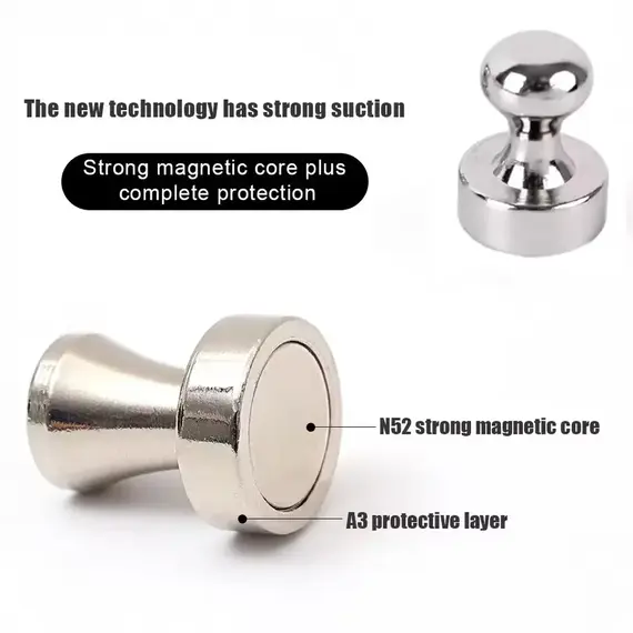 50/1Pcs Metal Strong Magnetic Pushpins Magnets Pin Whiteboard Fridge Thumbtack Power Magnet Sheets Push Pins for Office School