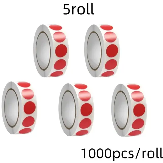 1000 PCS Color Dot Label Sticker  Classification Mark Coated Paper Sticker Rolls  Kawaii Stationery  Aesthetic