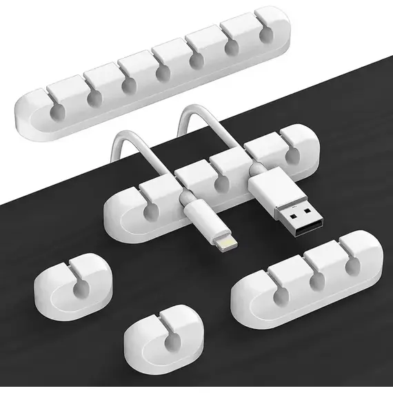 Cable Cord Wire Organizer Silicone USB Cable Winder Management Clips Self Adhesive for Mouse Keyboard Headset Car For iPhone