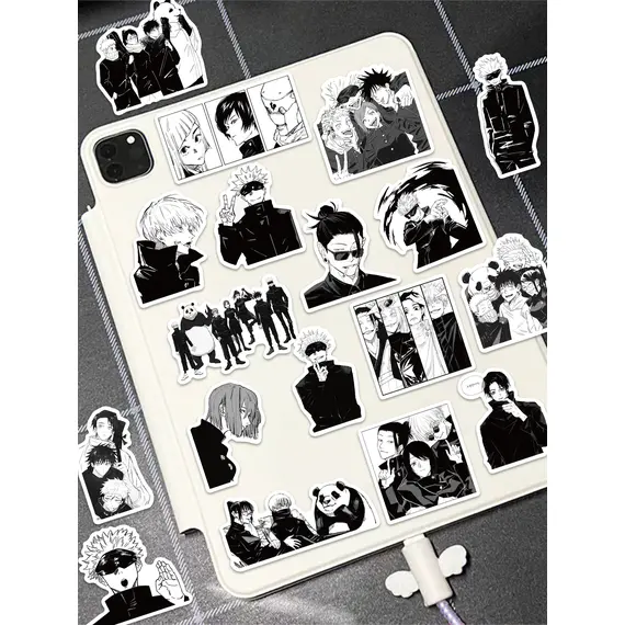 50/100PCS anime Jujutsu Kaisen stickers black and white style graffiti stickers DIY car phone laptop skateboard guitar stickers