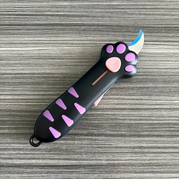 Retractable Cute Cat Paw Multi-Function Utility Knife, Portable and Safe Unboxing Tool, Office and Home Paper Cutting Gadget ﻿
