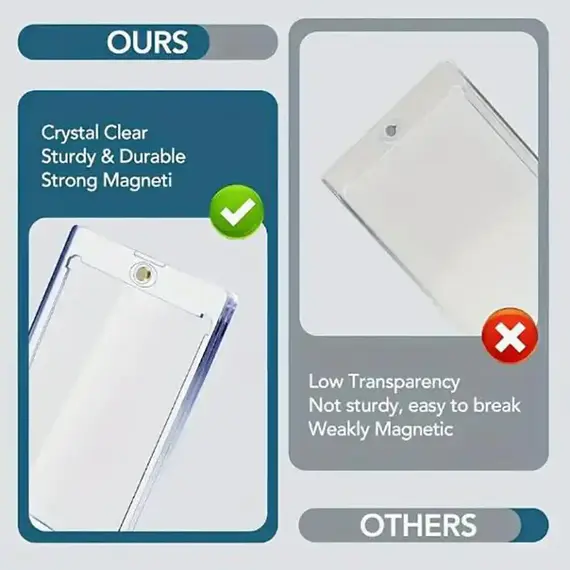 HD Magnetic Card Holder 35Pt for Trading Baseball Card Protector Case Clear Magnet Top Loaders for Korean Kpop Idol Photo Cards