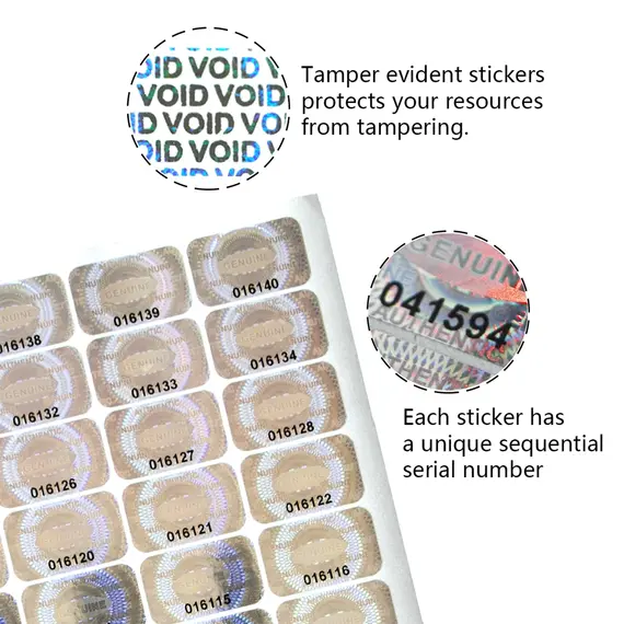 300/600pcs 2.5x1.5cm Security Seal Tamper Proof Stickers Holographic Warranty Void Laser Label with Serial Number Adhesive Label