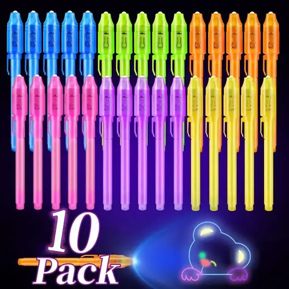 10pcs Invisible Ink Pen Magic Pen with UV Light Disappearing Ink Pens for Kids Party Favors  Classroom Prizes Secret Message