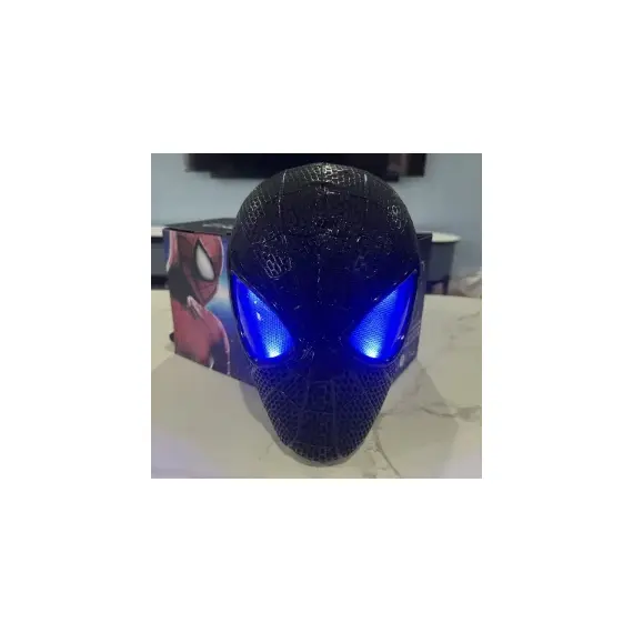 In Stock Miles Spider-Man 1:1 Scale Electronic Mask With Moving Glowing Eyes Ring Control Cosplay Toy Gift For Boys Gift