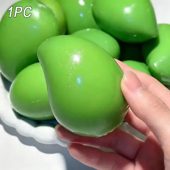 Handmade Crispy Mango Stress Ball Squeeze Toy, Color-Changing Mango Squishy Fidget Ball, ASMR Sensory Stress Relief Toy