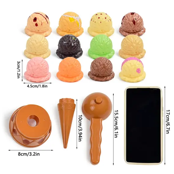 Children Simulation Food Kitchen Toy Ice Cream Stack Up Play Kids Pretend Play Toys Educational Toys For Baby Gifts