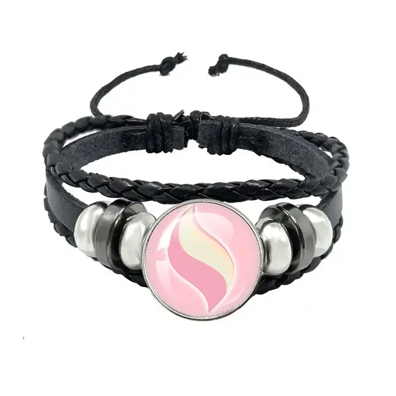 Mega Stone Key Chain Anime Peripheral Creativity Exquisite Fashion Black Leather Rope Buckle Key Chain Trend
