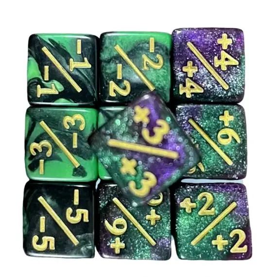 16mm 6 Side Dice Counters +1-1 Kids Toy Counting For MTG The Gathering Card Gaming Token Loyalty Gift 10PCS/Bag