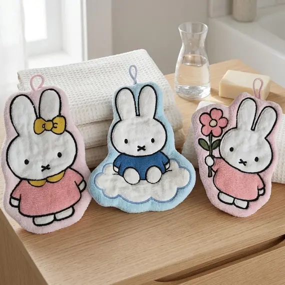 1/3 Pcs Cute Miffy Hand Wipes Thickened Toilet Bathroom Cartoon Handkerchief Gift Hand Wipes Miffy Peripherals