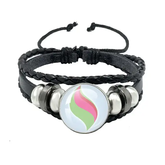 Mega Stone Key Chain Anime Peripheral Creativity Exquisite Fashion Black Leather Rope Buckle Key Chain Trend