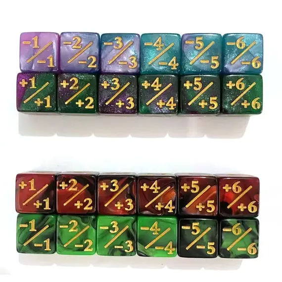 16mm 6 Side Dice Counters +1-1 Kids Toy Counting For MTG The Gathering Card Gaming Token Loyalty Gift 10PCS/Bag