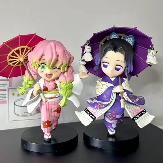 New Anime Figure Demon Slayer Figures Kimetsu No Yaiba Doll Plum Rain Series Blind Box Figurine Warrior Action Figure Model Toys