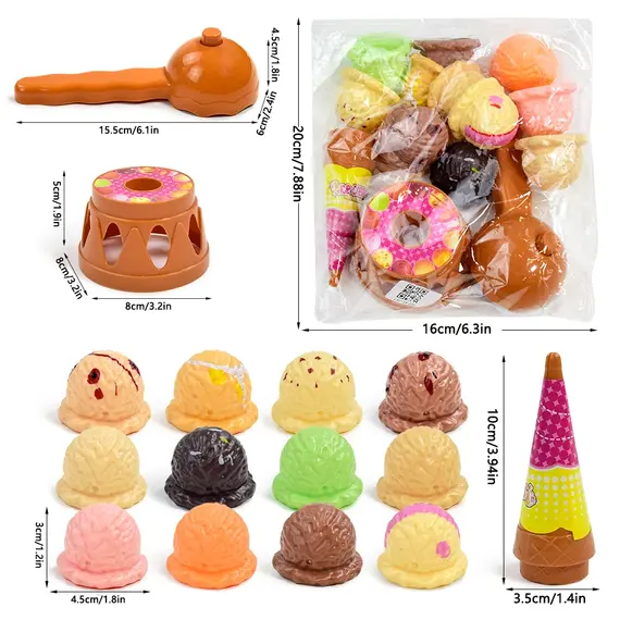 Children Simulation Food Kitchen Toy Ice Cream Stack Up Play Kids Pretend Play Toys Educational Toys For Baby Gifts
