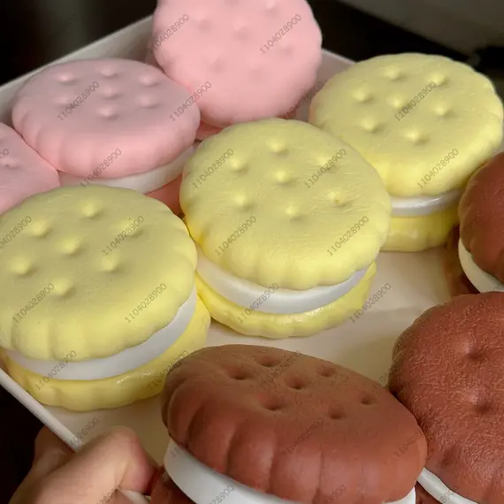 Squishy Simulated Cake Squeeze Toy Fidgets Toys Big Cookie Biscuit Slow Rising Squishy Anxiety Antistress Squishys Gifts Kids