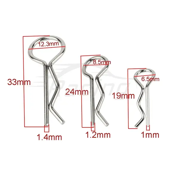 20/50 1/8 1/10 1/12 1/14 1/16 1/18 RC Car Body Shell R Clips Bodyshell Pin Metal Body Shell Clip Pin Buggy Truck Toy Accessories