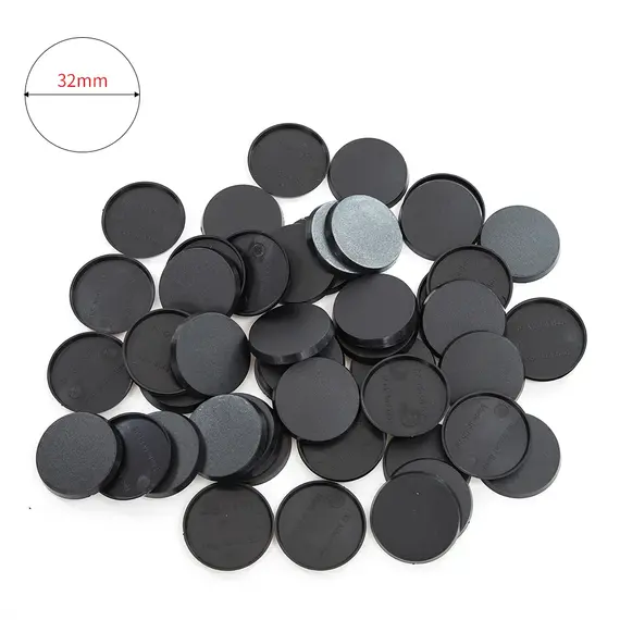 25mm/32mm/40cmm Round Plastic Model Bases for Wargames Table Games Diy Toy Miniature Model People Base 20pcs/40pcs/60pcs