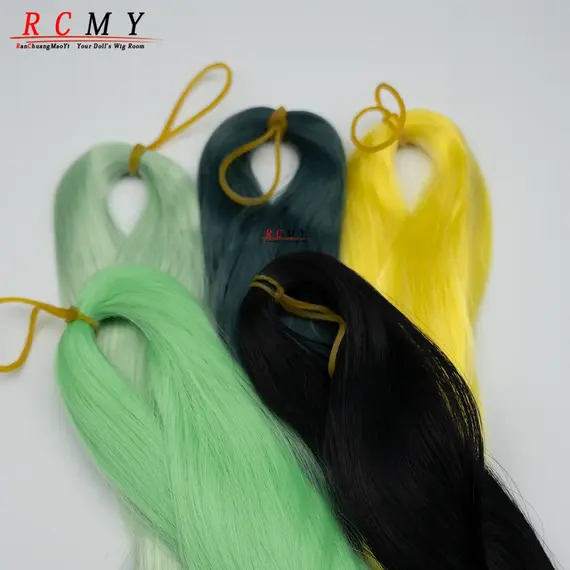RCMY BJD/SD Doll Hair Rooting Doll Wigs Milk Silk Wigs Hair Transplant Hand-crocheted Light Blue Gold Black Doll Hair Accessor