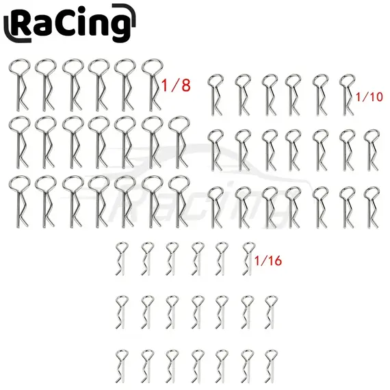 20/50 1/8 1/10 1/12 1/14 1/16 1/18 RC Car Body Shell R Clips Bodyshell Pin Metal Body Shell Clip Pin Buggy Truck Toy Accessories