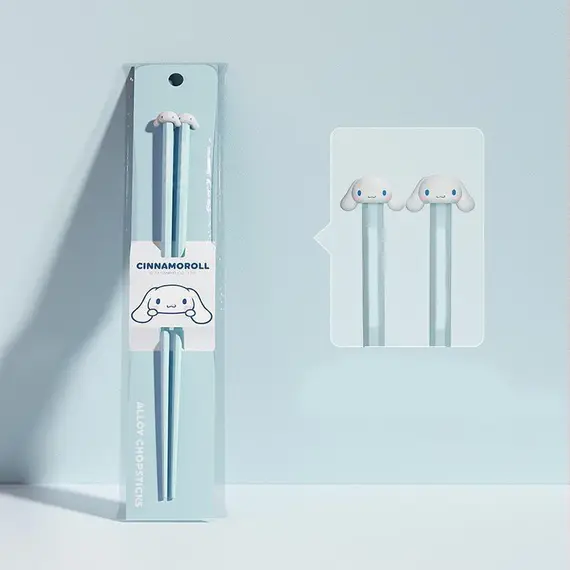 Anime Hello Kitty Melody Cinnamoroll Alloy Chopsticks Kt Cat New Meal-Sharing Special Non-Slip Couple Style Chopsticks Gifts S