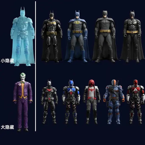 Original Batman Arkham Knight JOKER V8.04 1970 DARK KINGHT Deathstroke Red Hood  Blocks Bricks Action Figure Model Doll Toys