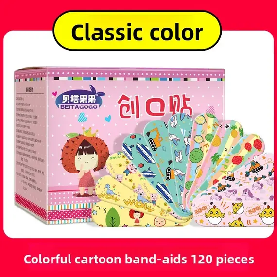 120pcs/set Cartoon  Band Aid for Children Kids Skin Vaccine Injection Hole Patch Wound Plaster Kawaii Adhesive Bandages