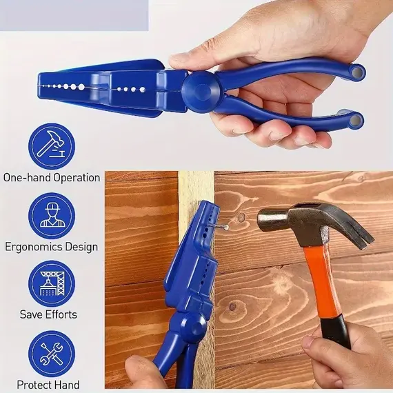 Hammer nail clip, finger safe for sliding joint pliers, hammer nail, trim nail pliers to ensure finger safety