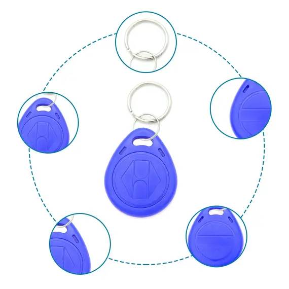 10pcs 125KHz T5577 Keyfobs Rewritable Duplicate Tag 5200 Proximity Copy Access Card ID Token Ring RFID Cloner Keychain