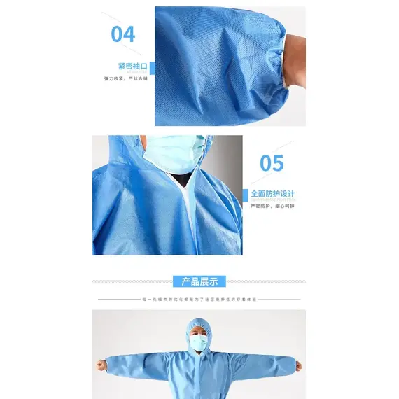 Disposable Breathable Dustproof Water Oil Resistant Work Safety Overall Anti Dust Spary Painting Decorating Labour Coverall Suit