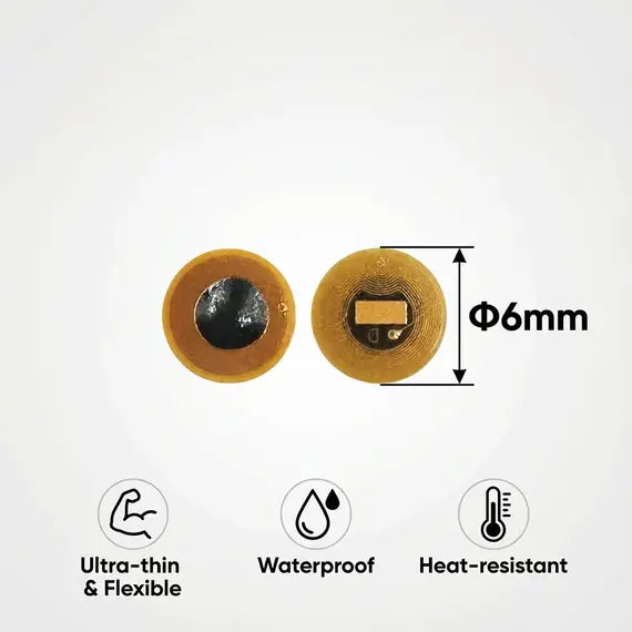 Diameter 6mm NXP NTAG213 NFC Tags  Programmable RFID Stickers Round Waterproof Flexible FPC NFC Labels for Phones Wearables