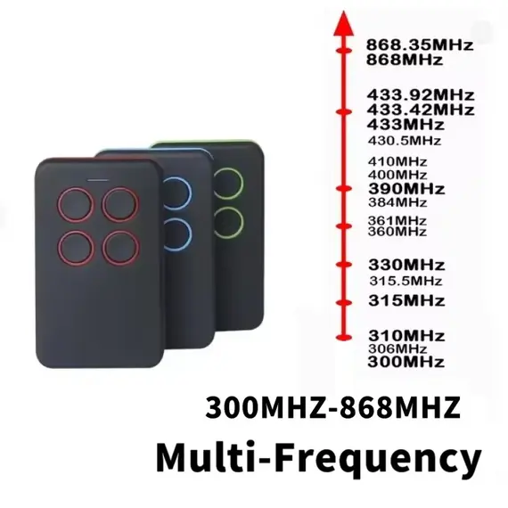 Multi-Frequency Copy 300MHz-868MHz Face-to-Face Transmitter Roller Shutter Garage Door Electric Vehicle Remote Control