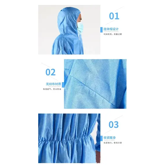 Disposable Breathable Dustproof Water Oil Resistant Work Safety Overall Anti Dust Spary Painting Decorating Labour Coverall Suit