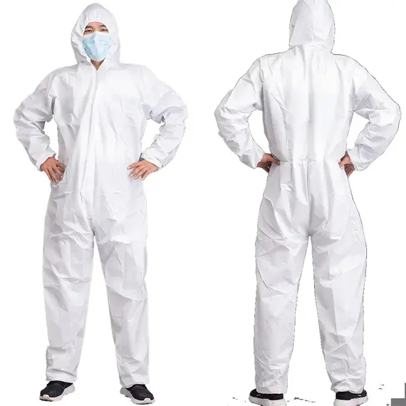 Disposable Breathable Dustproof Water Oil Resistant Work Safety Overall Anti Dust Spary Painting Decorating Labour Coverall Suit