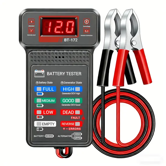 Smart Car Battery Tester, Suitable for Home Self-Checking/Repair Shops, One-Click Diagnosis of Life Span and Capacity, Quick Fault Identification, Intuitive Data Display, Compatible with Multiple Car Models, a Tester That Can Be Used in 10 Different Scenarios
