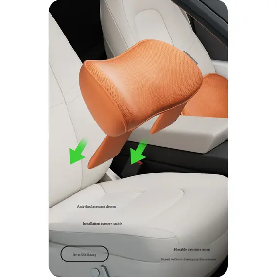 Car Seat Pillow Memory Foam Lumbar Support Breathable Back Protector Suitable for Office Chairs and Car Interior Accessories
