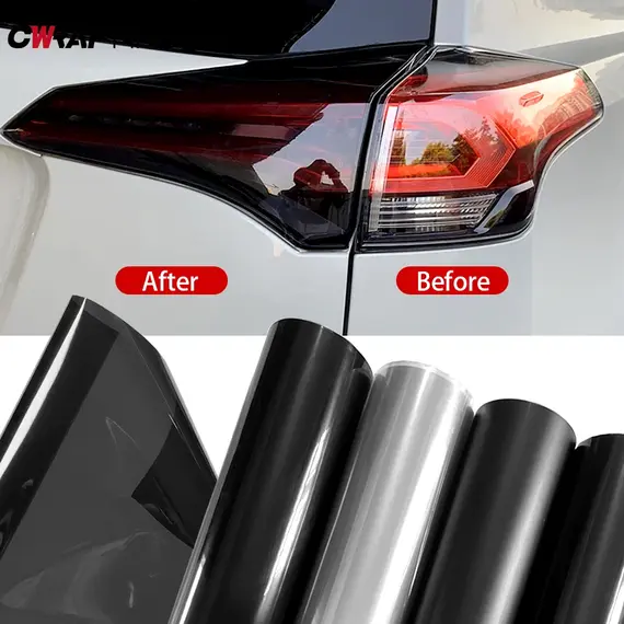30*200cm Car Headlight Tint Fog Light Taillight Waterproof Stickers Auto Fog Light Taillight Smoke Black Tailing Lamp Stickers